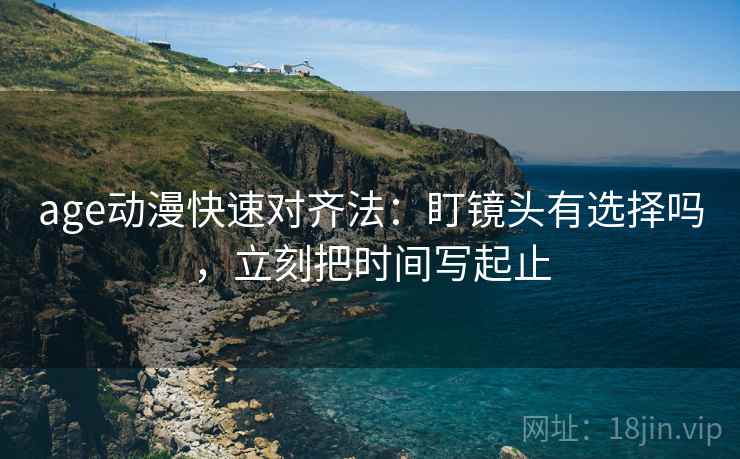 age动漫快速对齐法：盯镜头有选择吗，立刻把时间写起止