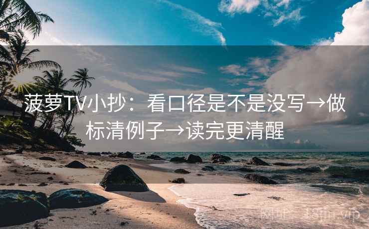 菠萝TV小抄：看口径是不是没写→做标清例子→读完更清醒