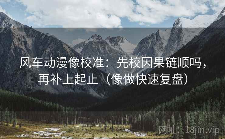 风车动漫像校准：先校因果链顺吗，再补上起止（像做快速复盘）